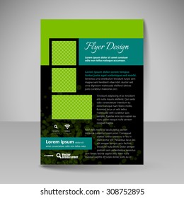 Flyer design. Editable template of  site for business, education, presentations, websites, magazines covers, travel guides.