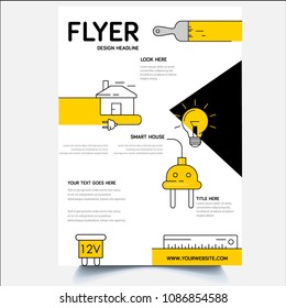 Flyer design, with flat icons, headline design, letter size