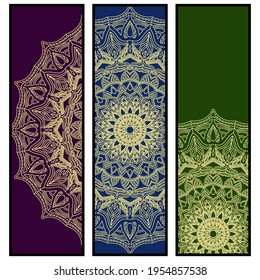 Flyer design with floral mandala. Vector illustration