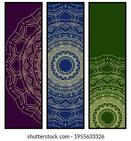 Flyer design with floral mandala. Vector illustration