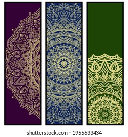 Flyer design with floral mandala. Vector illustration