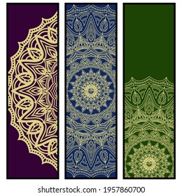 Flyer design with floral mandala. Vector illustration