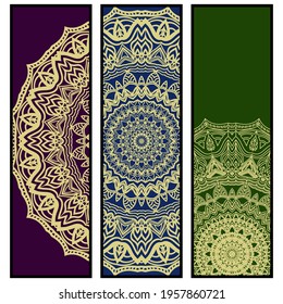Flyer design with floral mandala. Vector illustration