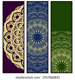 Flyer design with floral mandala. Vector illustration