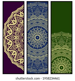 Flyer design with floral mandala. Vector illustration