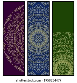 Flyer design with floral mandala. Vector illustration