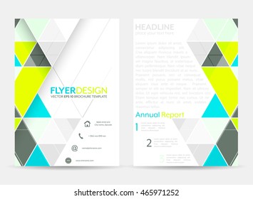 Flyer design with geometric pattern/corporate banner or brochure in A4 size/vector illustration.