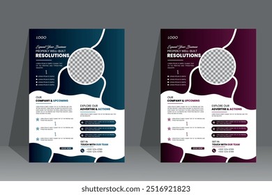 Flyer design layout with best 2 color combination template Layout.