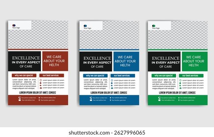 flyer design layout with multiple color. modern flyer design