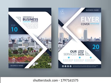 Flyer design, Leaflet cover presentation, book cover template vector.