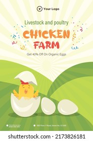 Flyer Design Livestock Poultry Chicken Farm Stock Vector (Royalty Free