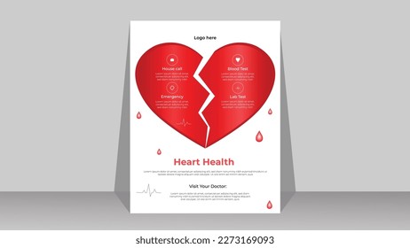 Flyer design of medical . Corporate brochure cover poster and Modern abstract flyer a4 vector template for health care .