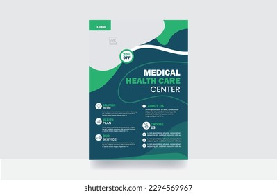 Flyer design medical healthcare banner cover hospital banner template