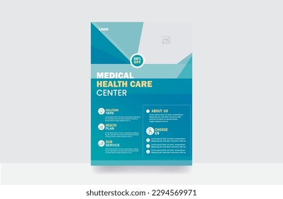 Flyer design medical healthcare banner cover hospital banner template