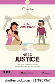 Flyer design of need justice stop violence template. 