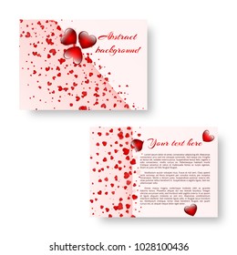 Flyer design pattern with scarlet soaring hearts for decoration for Valentine's day, mother's day or birthday