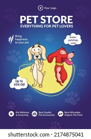 Flyer Design Of Pet Store Everything For Pet Lovers Template.