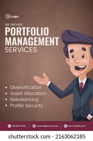 Flyer design of portfolio management services template. 