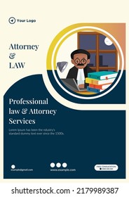 Flyer design of professional law and attorney services template. 