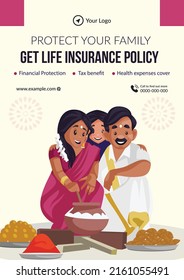 Flyer design of protect your family get life insurance policy template.