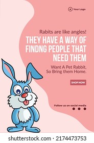 Flyer design of rabbits are like angles template. 