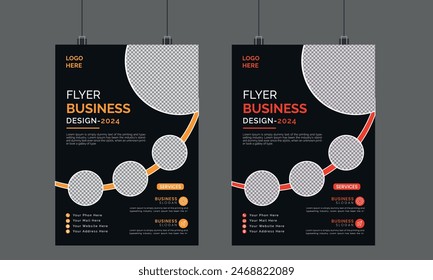 Flyer Design Simple minimalist corporate business flyer design template, Red and Yellow vector tamplats.