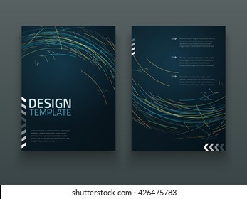 Flyer design of swirling lines pattern. Vector illustration.