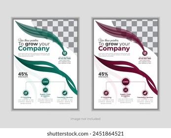 Flyer design template for annual report brochures, presentation of leaflets covers