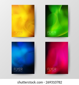 Flyer design template. Blur abstract background. Vector illustration.