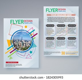 flyer design template - brochure - annual report - cover - booklet front and back page design