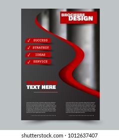 Flyer design template. Brochure layout. Black and red color. Vector illustration.