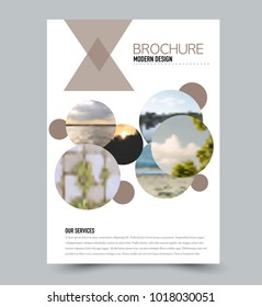 Flyer design template. Brochure layout. Brown  color. Vector illustration.