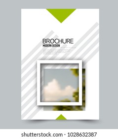 Flyer design template. Brochure layout. Green color. Vector illustration.