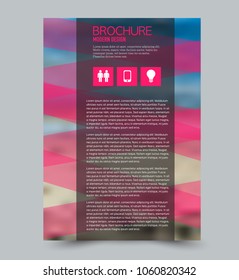 Flyer design template. Brochure layout. Pink color. Vector illustration.