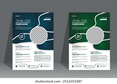 Flyer design template clinic promotional poster design layout