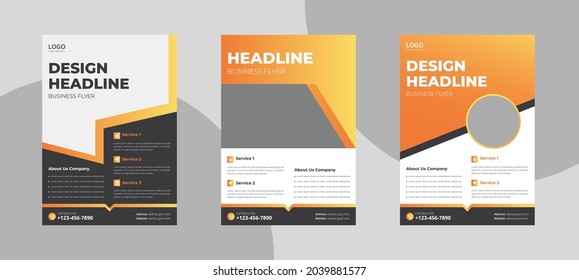 Flyer design template. Corporate business poster leaflet design. Flyer in A4, bundle, brochure design, cover modern layout, annual report, poster