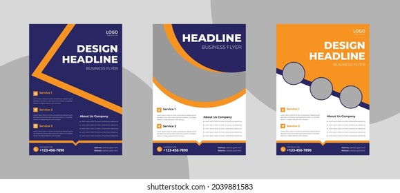 Flyer design template. Corporate business poster leaflet design. Flyer in A4, bundle, brochure design, cover modern layout, annual report, poster