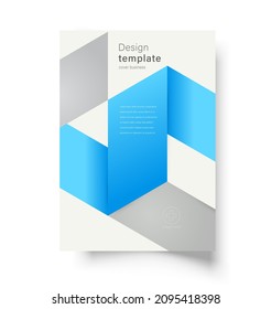 Flyer design template cover blue color gradient