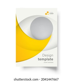 Flyer design template cover curves and circle shadows