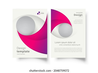 Flyer design template cover curves and circle shadows