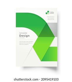 Flyer design template cover green color gradient