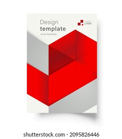 Flyer design template cover red color gradient