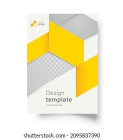 Flyer design template cover stripes yellow color gradient