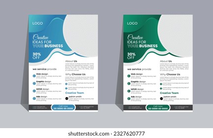 flyer design template, creative business solution flyer design, print ready, vector illustration
