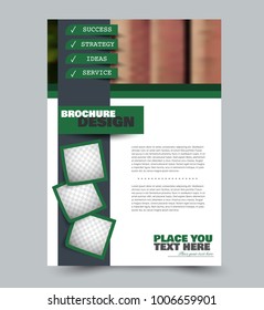 Flyer design template. Green color. Vector illustration.