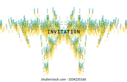 Flyer design template, Greeting Card Design. Golden and blue Dust. Vector Illustration. Brochure cover booklet Template. Place for your Text.

