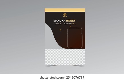 flyer design template for product business called name of manuka honey