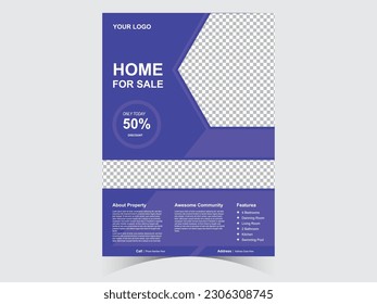 Flyer Design Template. Professional Brochure. Real Estate Poster Vector.