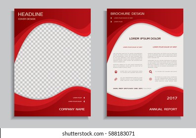 Flyer-Design-Vorlage mit rotem, grauem Hintergrund, Vorder- und Rückseite der Broschüre