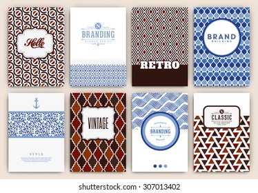 Flyer Design Template Set - Retro Ornamental Style - Ideal template design for restaurant, hotel, cafe or other businesses with classic or ethnic corporate identity